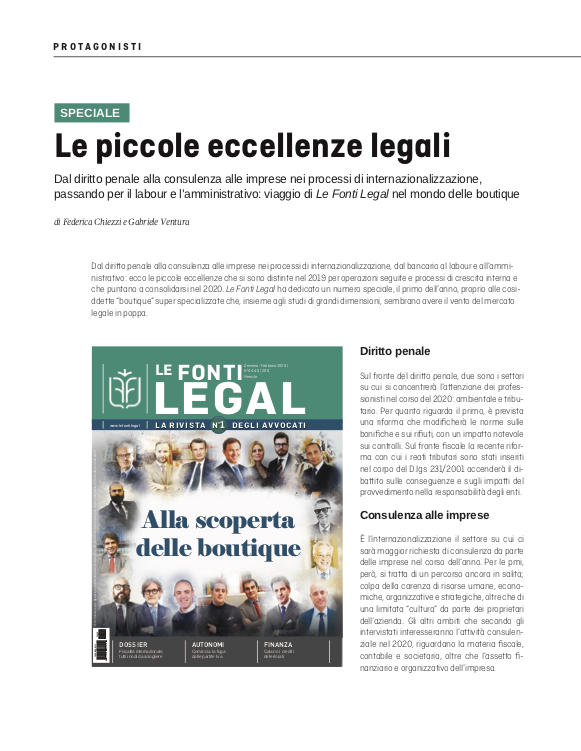 Le Fonti Legal - Gennaio-Febbraio 2020